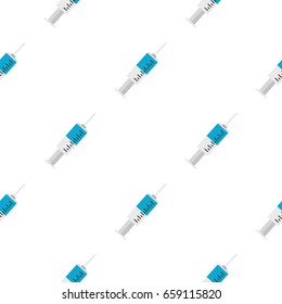 Syringe for injection with needle pattern seamless for any design vector illustration