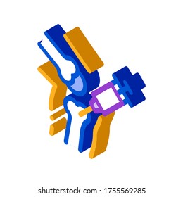 Syringe Injection Vaccine In Bone vector isometric sign. color isolated symbol illustration