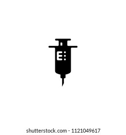 Syringe Injection Vaccine Immunizations Vector Illustration Symbol Icon Pictogram