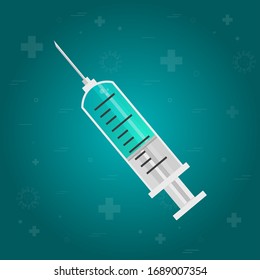 Syringe,
injection. Vaccine, medical, epidemic disease concept, isolated vector illustration