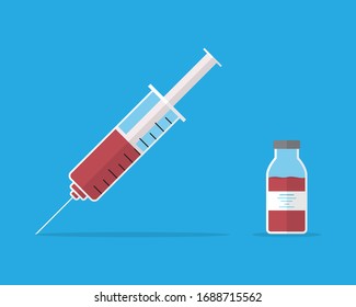 Syringe Injection Vector Illustration, Injection Icon