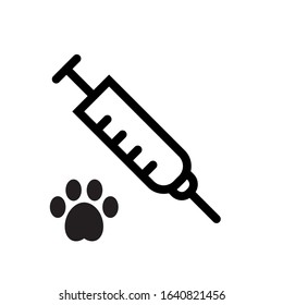 Syringe injection veterinary medicine vector sign