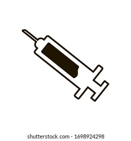 Syringe for injections icon in trendy flat style isolated on white background. Eps 10.