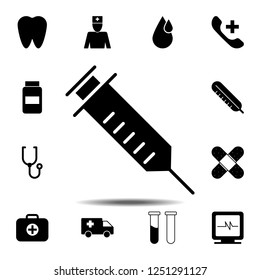 syringe, injector,  hypodermic icon. Simple glyph vector element of Medecine set icons for UI and UX, website or mobile application
