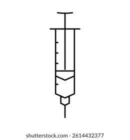 syringe with insulin line icon vector. syringe with insulin sign. isolated contour symbol black illustration