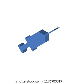Syringe isometric left top view 3D icon