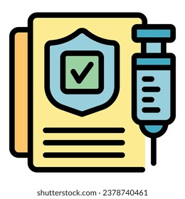 Spritzenlab Symbol Umrandungsvektor. Prüfung pcr. Farbtupfer