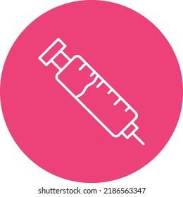 Syringe line circle icon vector image. Can also be used for web apps, mobile apps and print media.