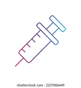 Icono universal de gradiente de línea de jeringas ui ux símbolo de elemento.