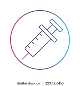 Syringe line gradient universal icon ui ux element sign.