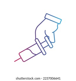 Syringe line gradient universal icon ui ux element sign.