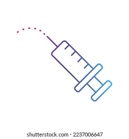 Syringe line gradient universal icon ui ux element sign.