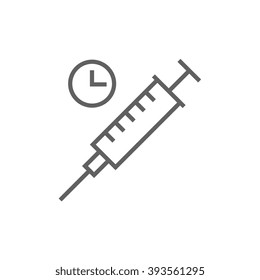 Syringe line icon.