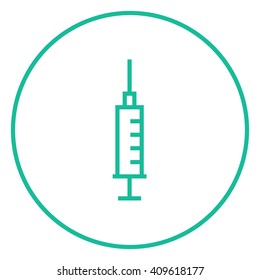 Syringe line icon.