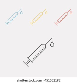 Syringe line icon
