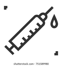Syringe line icon