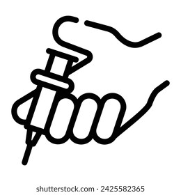 syringe Line Icon Background White