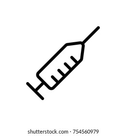 Syringe line icon. High quality black outline logo for web site design and mobile apps. Vector illustration on a white background.