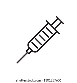 Syringe line icon, hypodermic outline vector icon