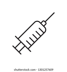 Syringe line icon, hypodermic outline vector icon