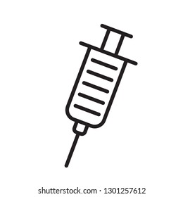 Syringe line icon, hypodermic outline vector icon