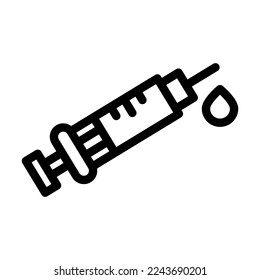 ilustración de icono de línea de jeringa vectorial