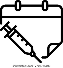 ícone da linha da seringa vetor de ilustração