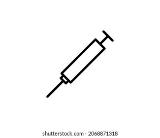 Syringe line icon. Injection vector illustration isolated on white. Vaccination outline style design, designed for web and app. Eps 10.