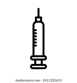 Syringe line icon. Needle, injection, medicine, injection, doctor, hospital, vein, pain, blood, nurse. Vector icon for business and advertising