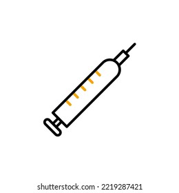Icono de la línea de la jeringa. Ilustración de elemento simple. Diseño de símbolos de esquema de concepto de jeringas.