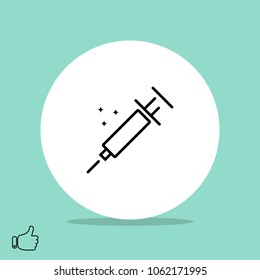 syringe line icon vector