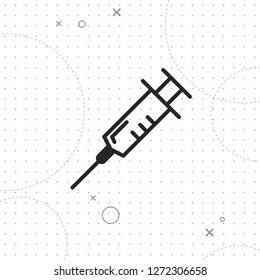 Syringe line icon, vector best flat icon on texture background , EPS 10