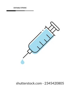 Syringe Line Icon Vector Design.