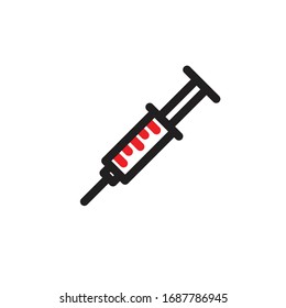 syringe line icon, vector illustration
