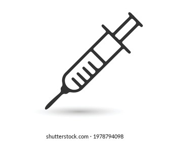 Syringe line icon vector transparent