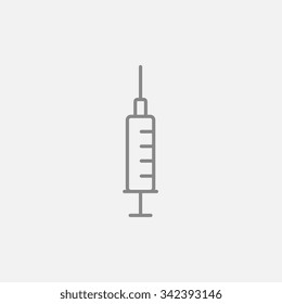 Spritzenlinie Symbol für Web-, Mobil- und Infografiken. Vektorgrafik, dunkelgraues Symbol einzeln auf hellgrauem Hintergrund.
