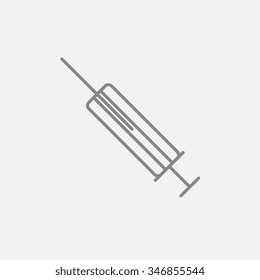 Spritzenlinie Symbol für Web-, Mobil- und Infografiken. Vektorgrafik, dunkelgraues Symbol einzeln auf hellgrauem Hintergrund.