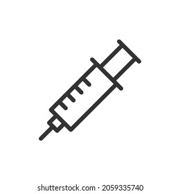Syringe line icon. Web symbol for web and apps. Sign design in outline style. Syringe stroke object.
