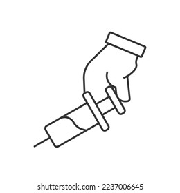 Syringe line universal icon ui ux element sign.