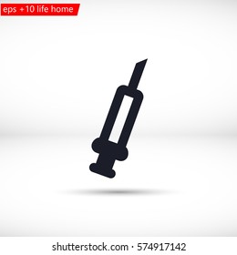 syringe . line vector icon