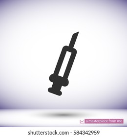 syringe . line vector icon