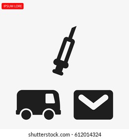 syringe . line vector icon