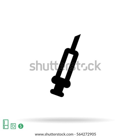 syringe . line vector icon