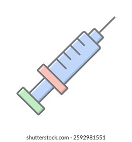 Syringe lineal color icon, vector, pixel perfect, illustrator file