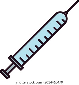 Syringe Linear Vector Icon Design