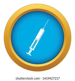 Syringe with liquid icon blue vector isolated on white background for any design