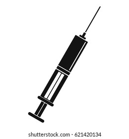 Syringe with liquid icon. Simple illustration of syringe with liquid vector icon for web
