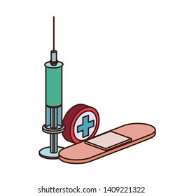 syringe with liquid isolated icon