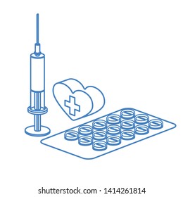 syringe with liquid isolated icon