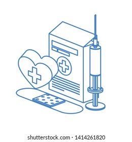 syringe with liquid isolated icon